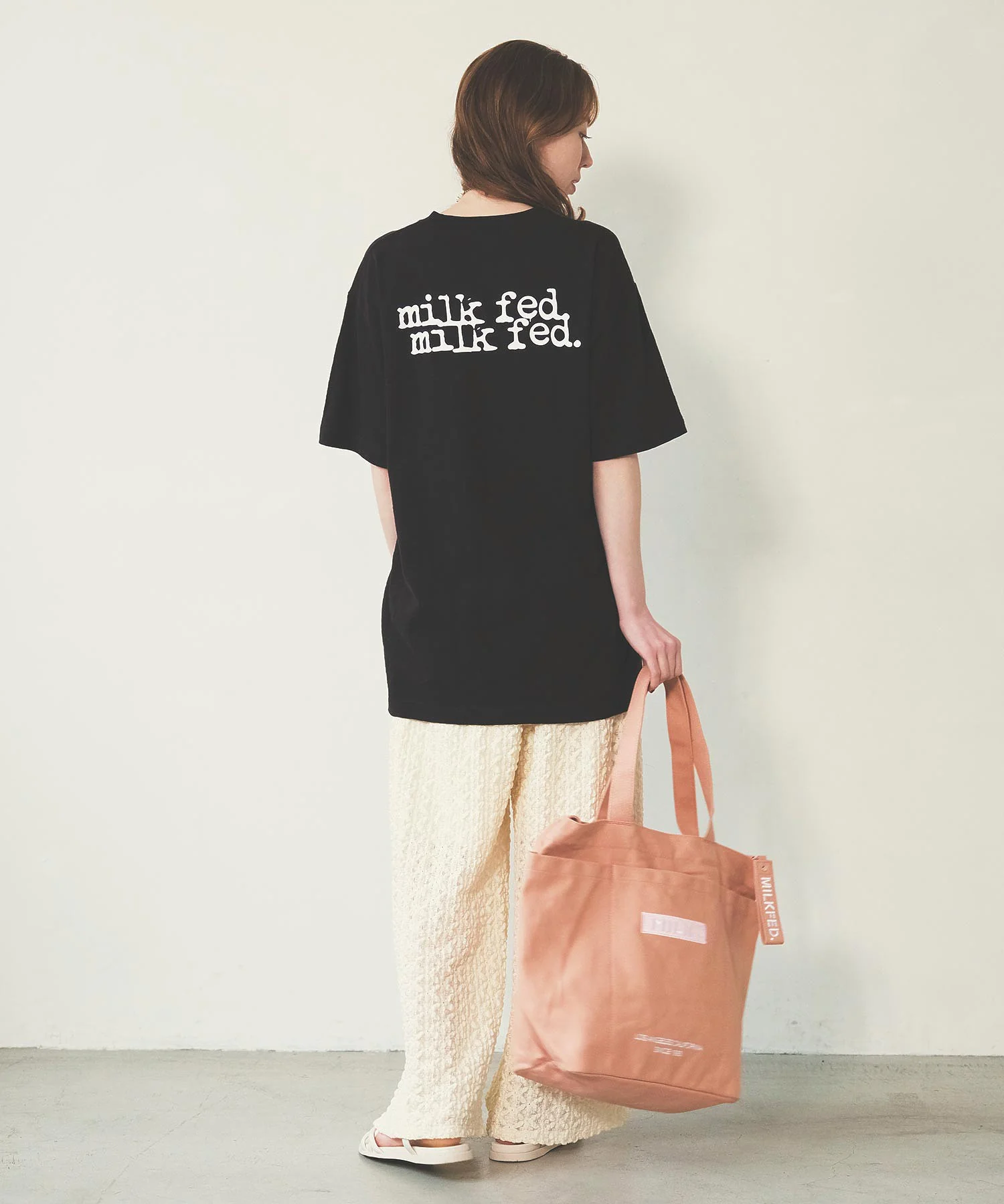 BAR AND UNDER LOGO BIG CANVAS BAG MILKFED. - Image 23