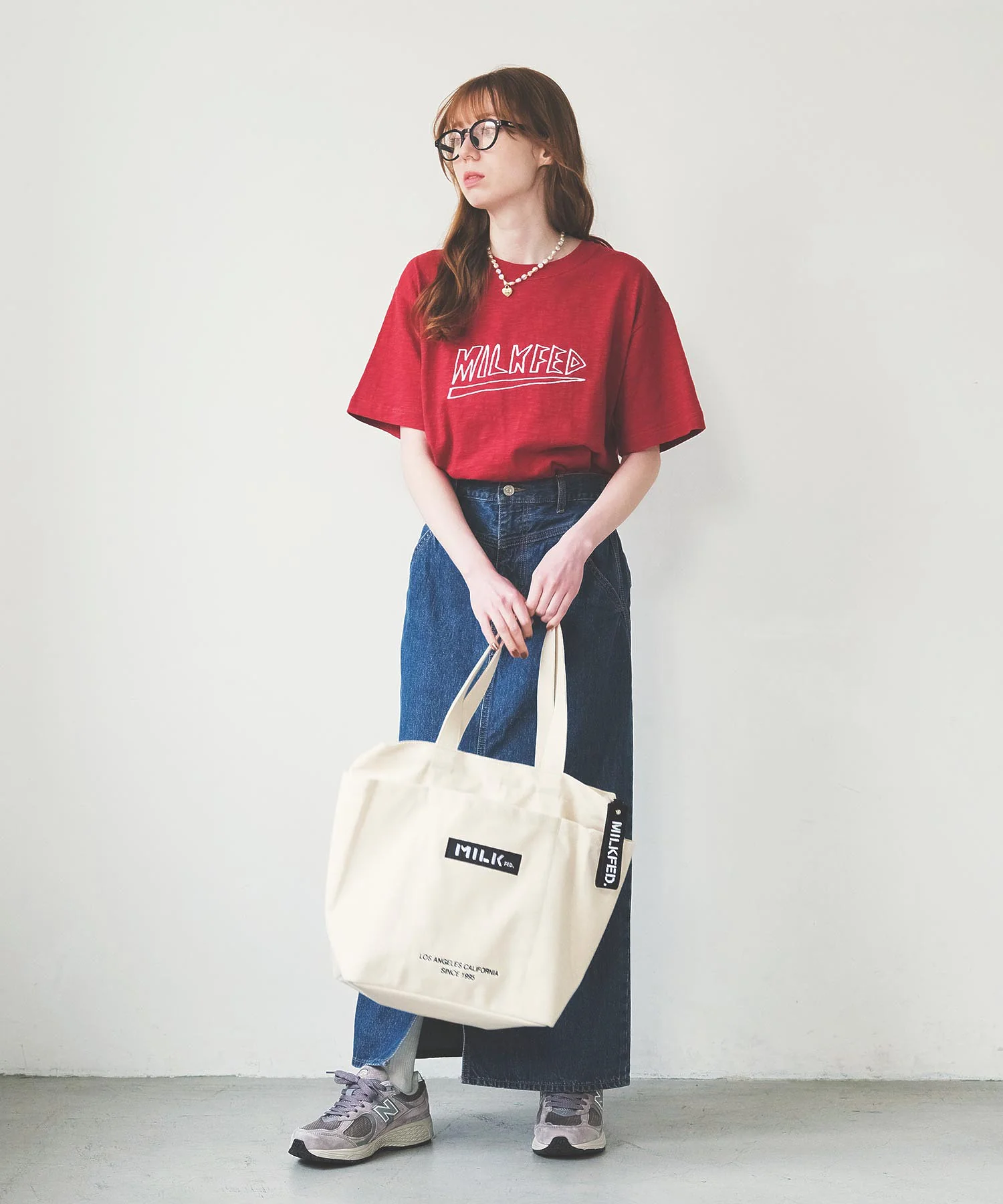 BAR AND UNDER LOGO BIG CANVAS BAG MILKFED. - Image 25