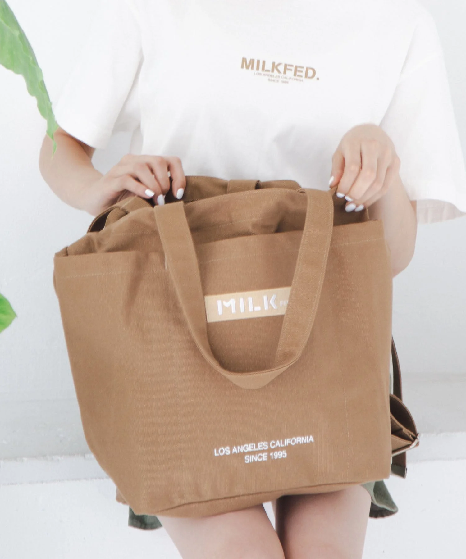 BAR AND UNDER LOGO BIG CANVAS BAG MILKFED. - Image 29