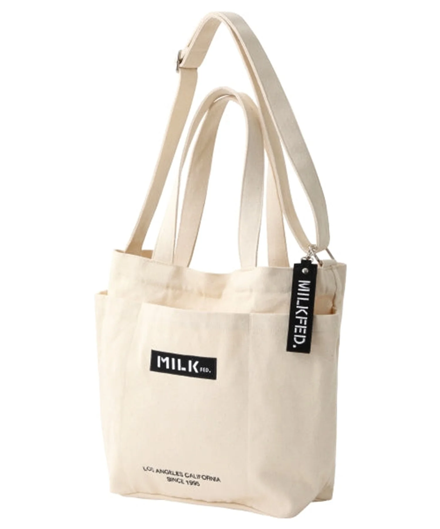 BAR AND UNDER LOGO BIG CANVAS BAG MILKFED. - Image 6