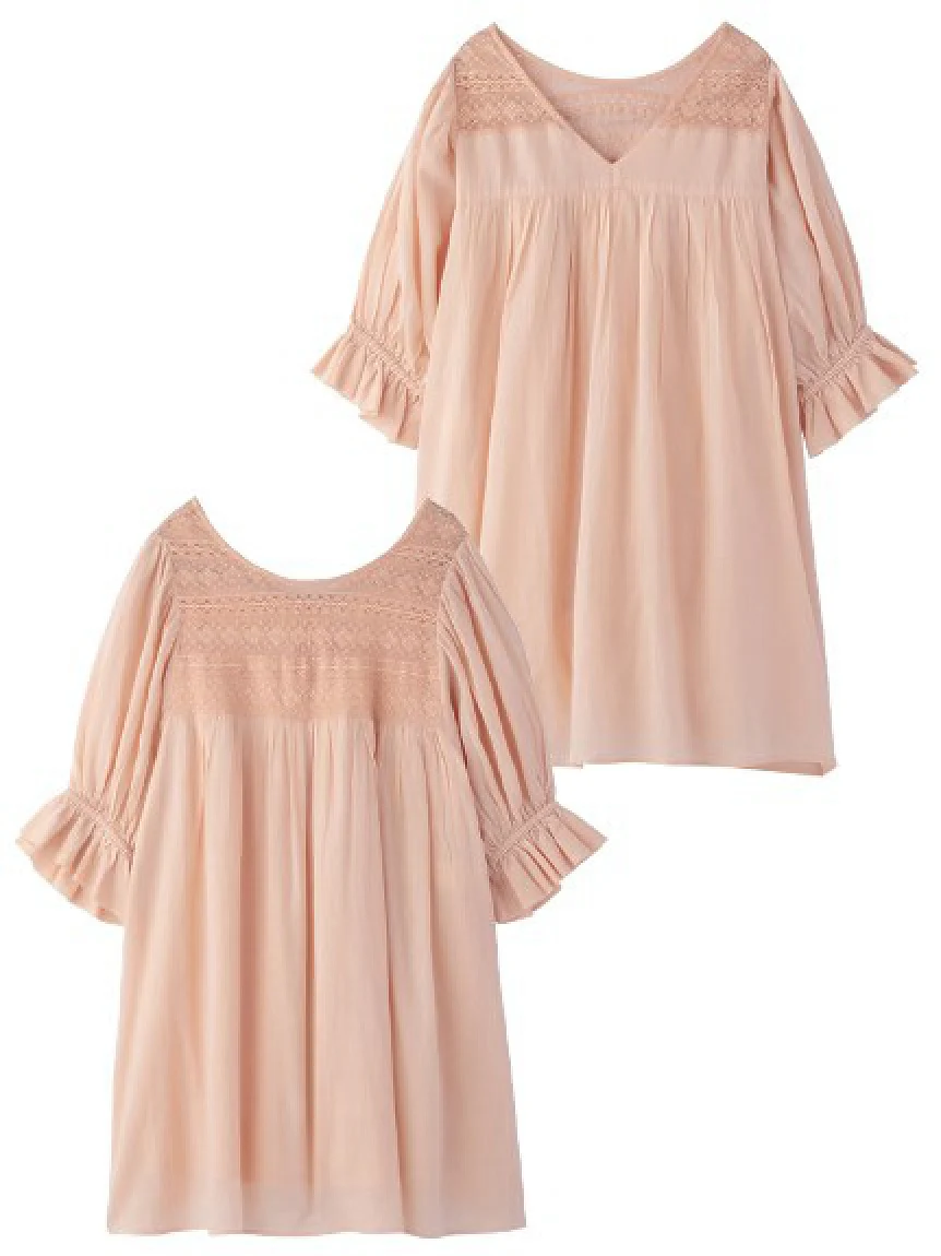 LACE GATHERED MINI DRESS MILKFED. - Image 11