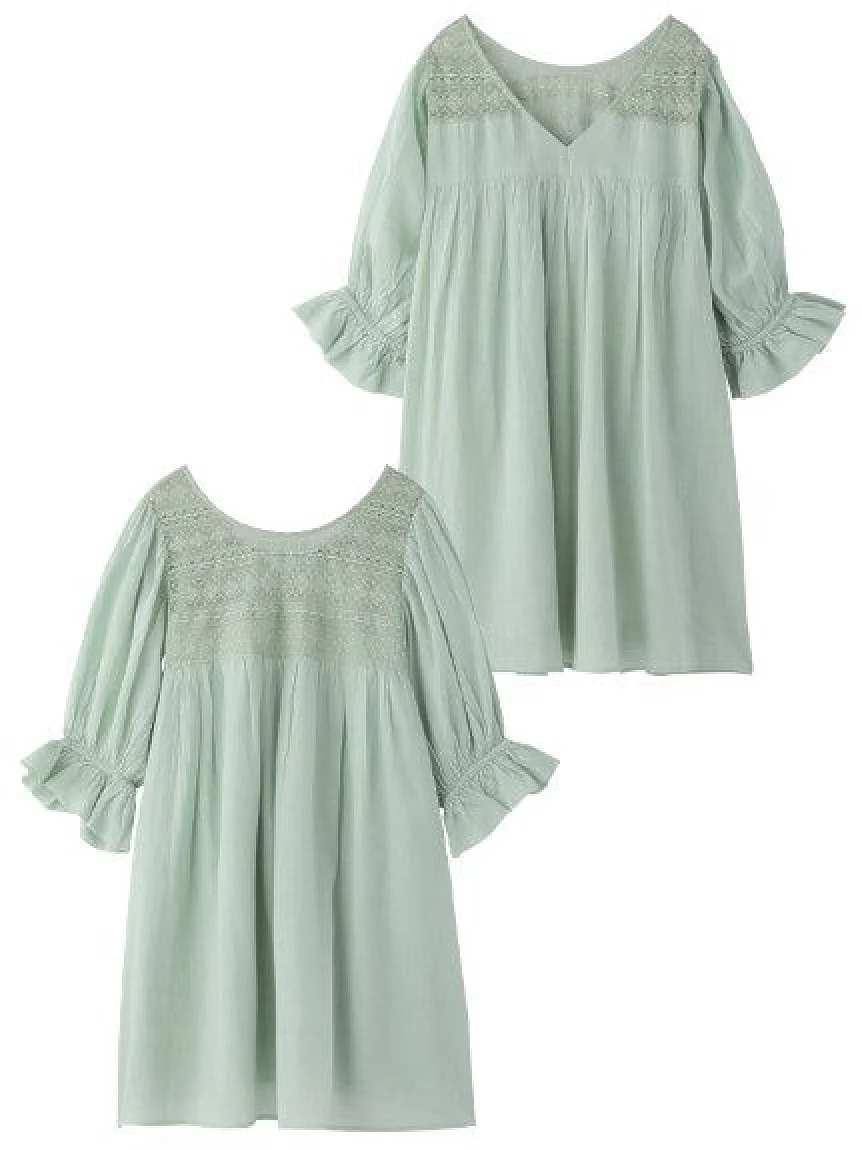 LACE GATHERED MINI DRESS MILKFED. - Image 12