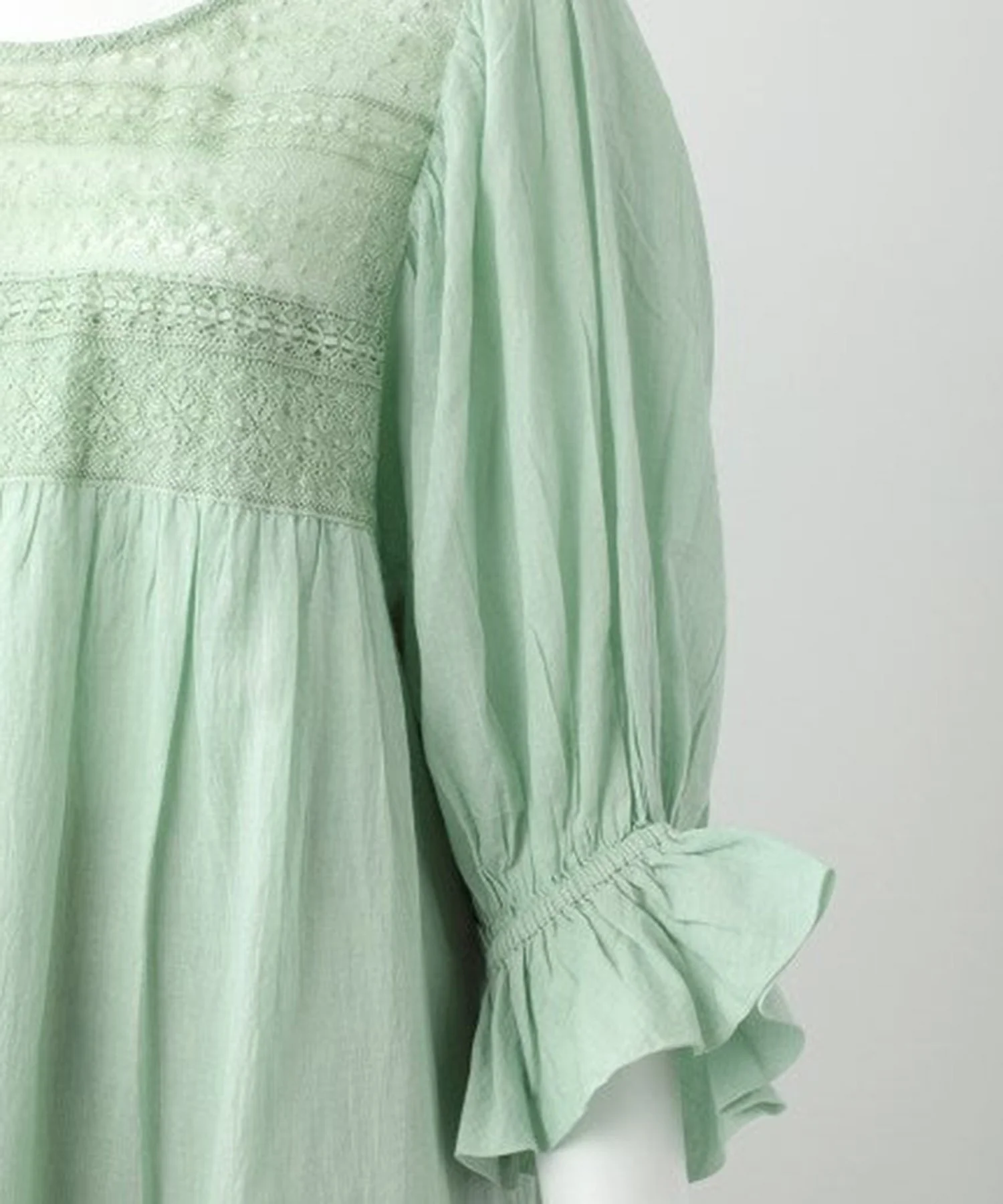 LACE GATHERED MINI DRESS MILKFED. - Image 5