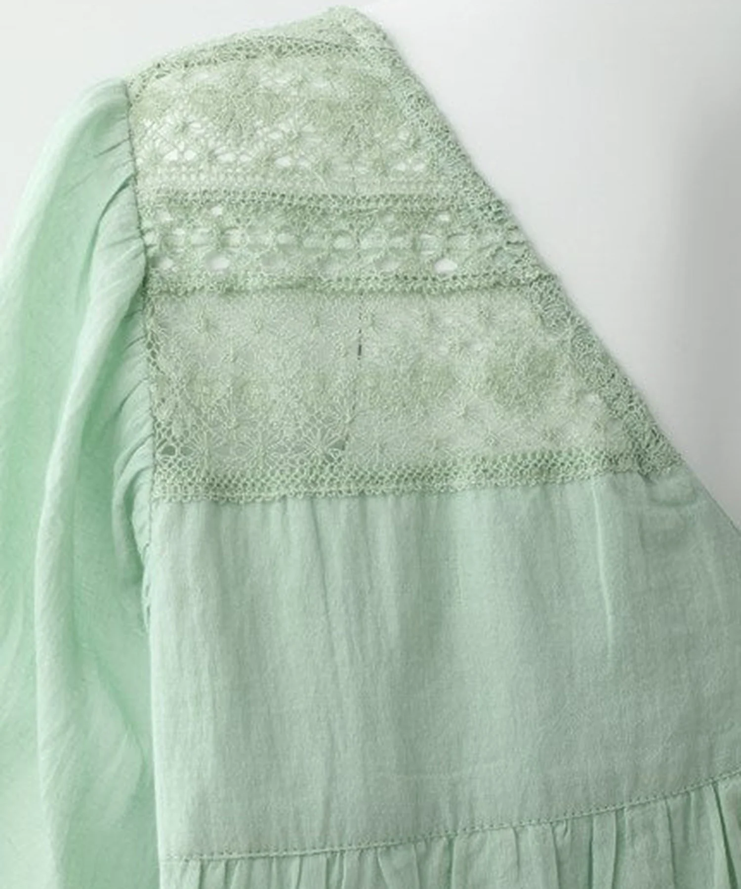 LACE GATHERED MINI DRESS MILKFED. - Image 9