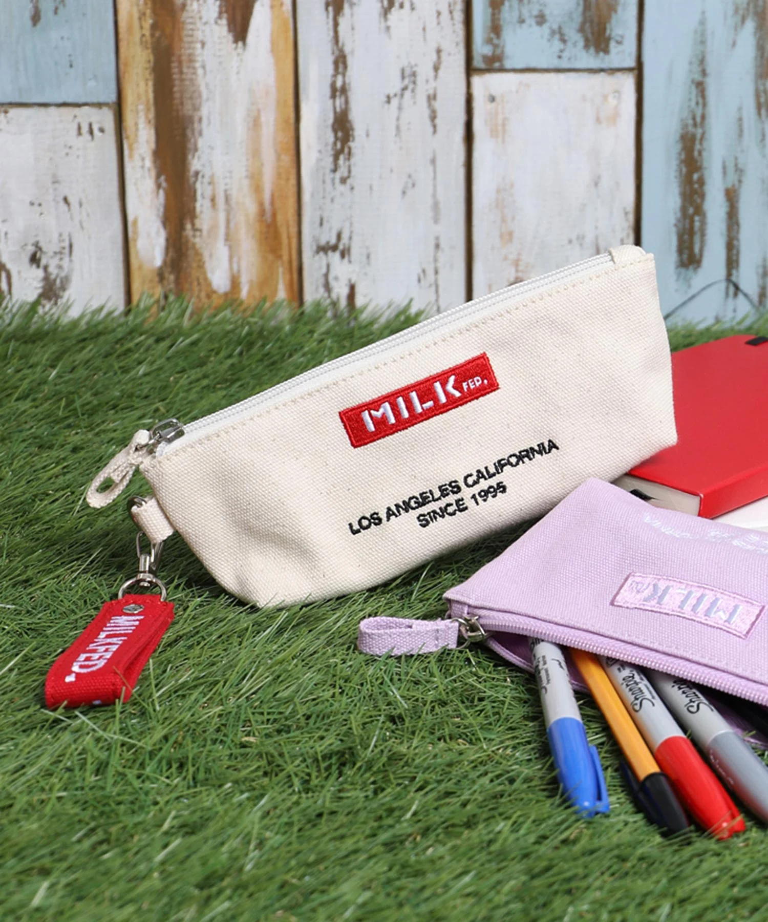 【LIFE STYLE】EMBROIDERED BAR PENCIL CASE MILKFED. - Image 6