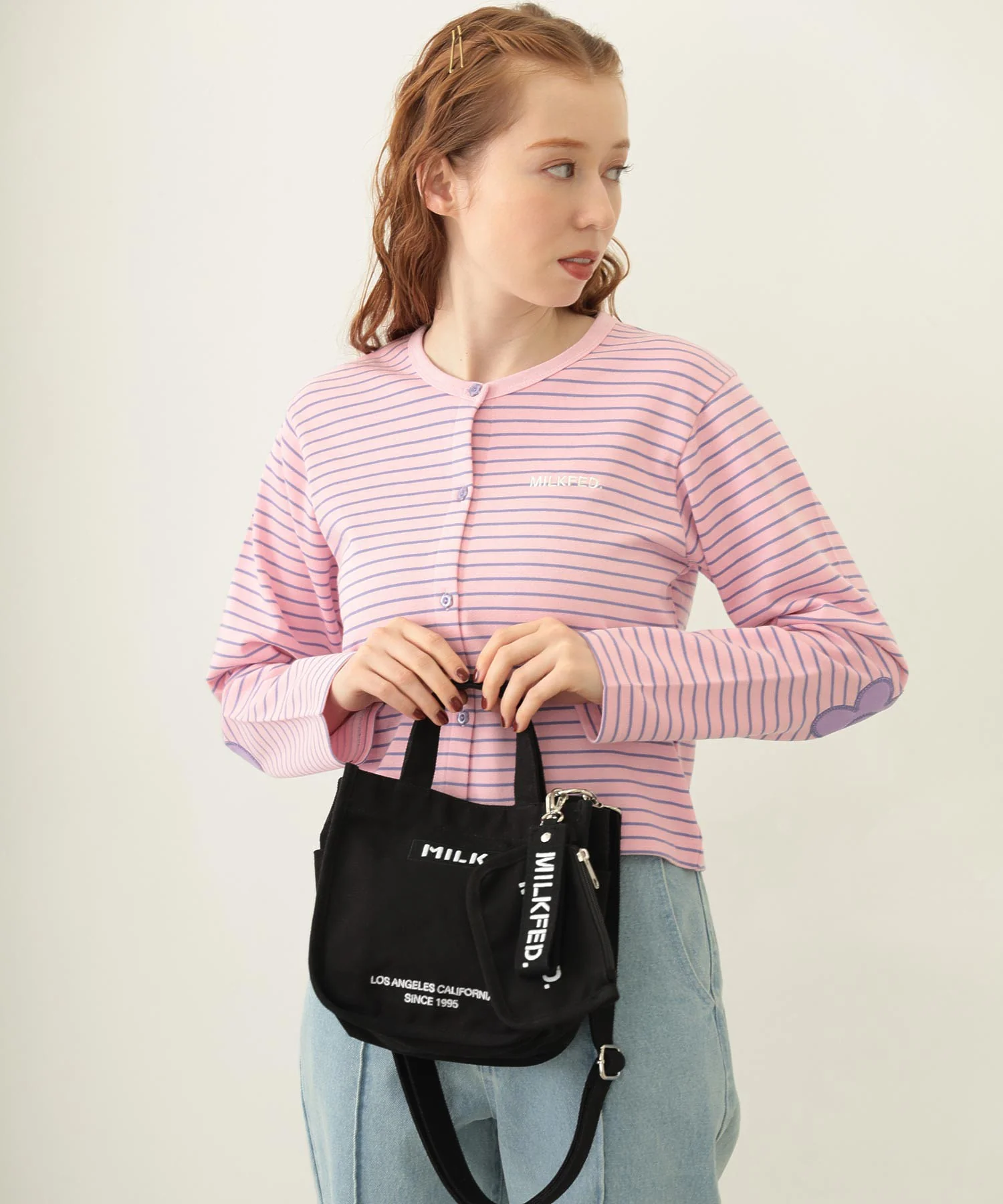 EMBROIDERED BAR MINI SHOULDER BAG W/STRAP MILKFED. - Image 30