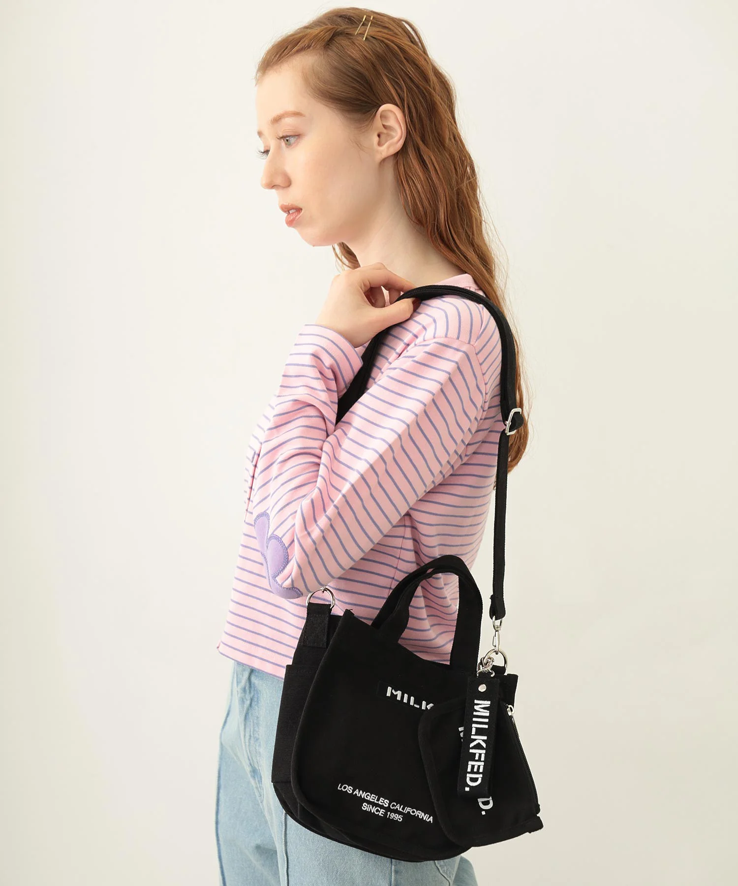 EMBROIDERED BAR MINI SHOULDER BAG W/STRAP MILKFED. - Image 31