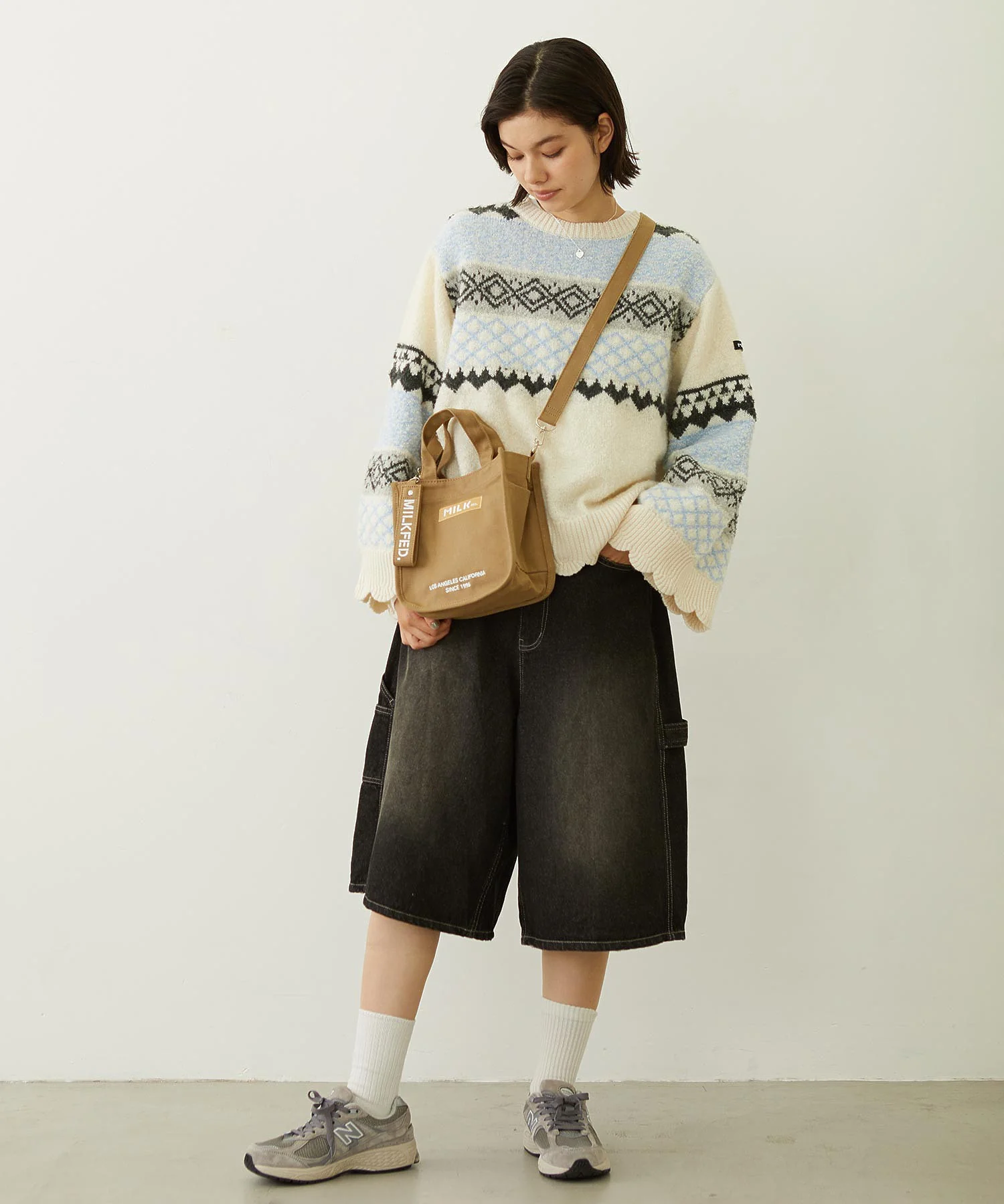 EMBROIDERED BAR MINI SHOULDER BAG W/STRAP MILKFED. - Image 37