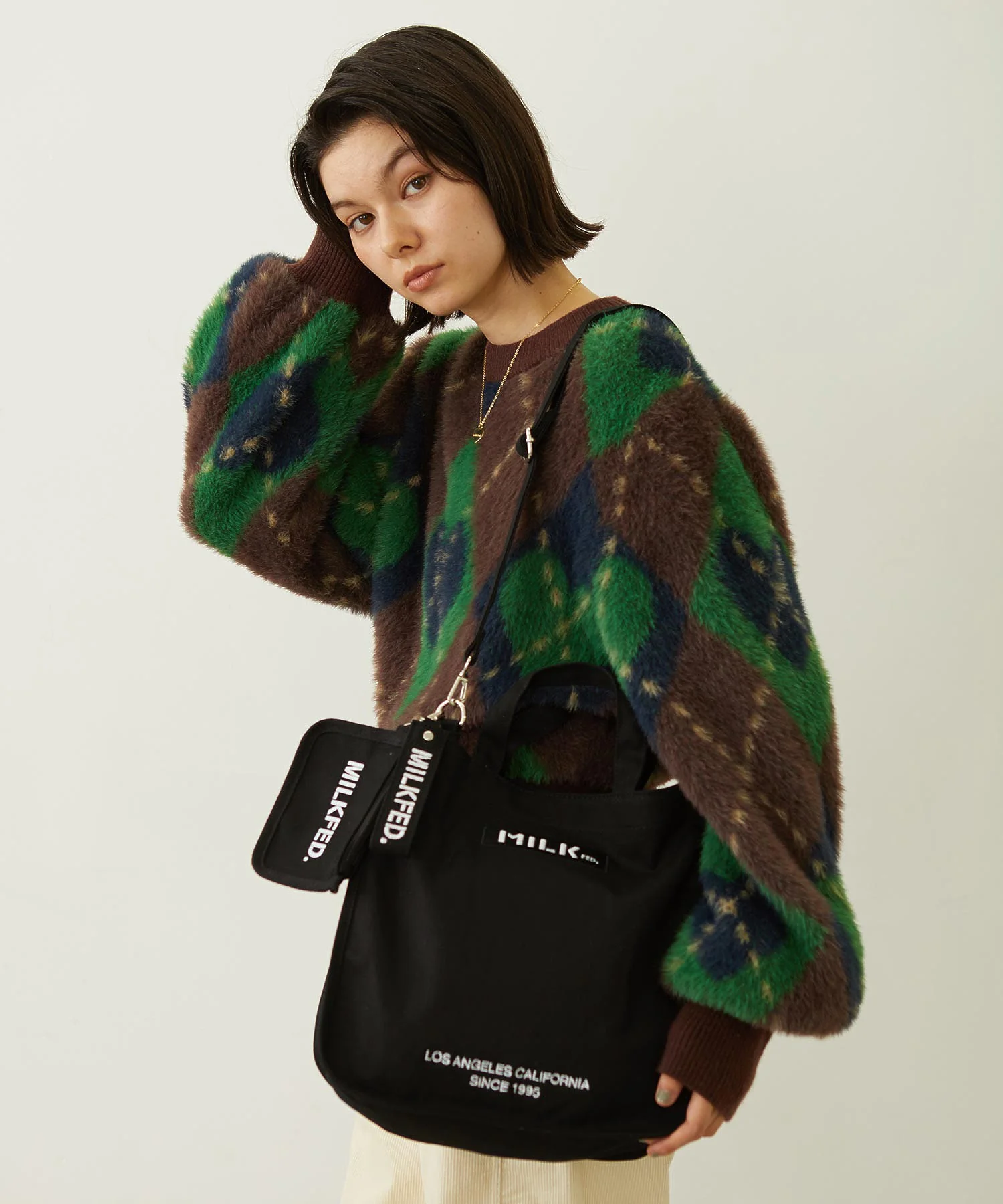 EMBROIDERED BAR SHOULDER BAG W/STRAP MILKFED. - Image 36