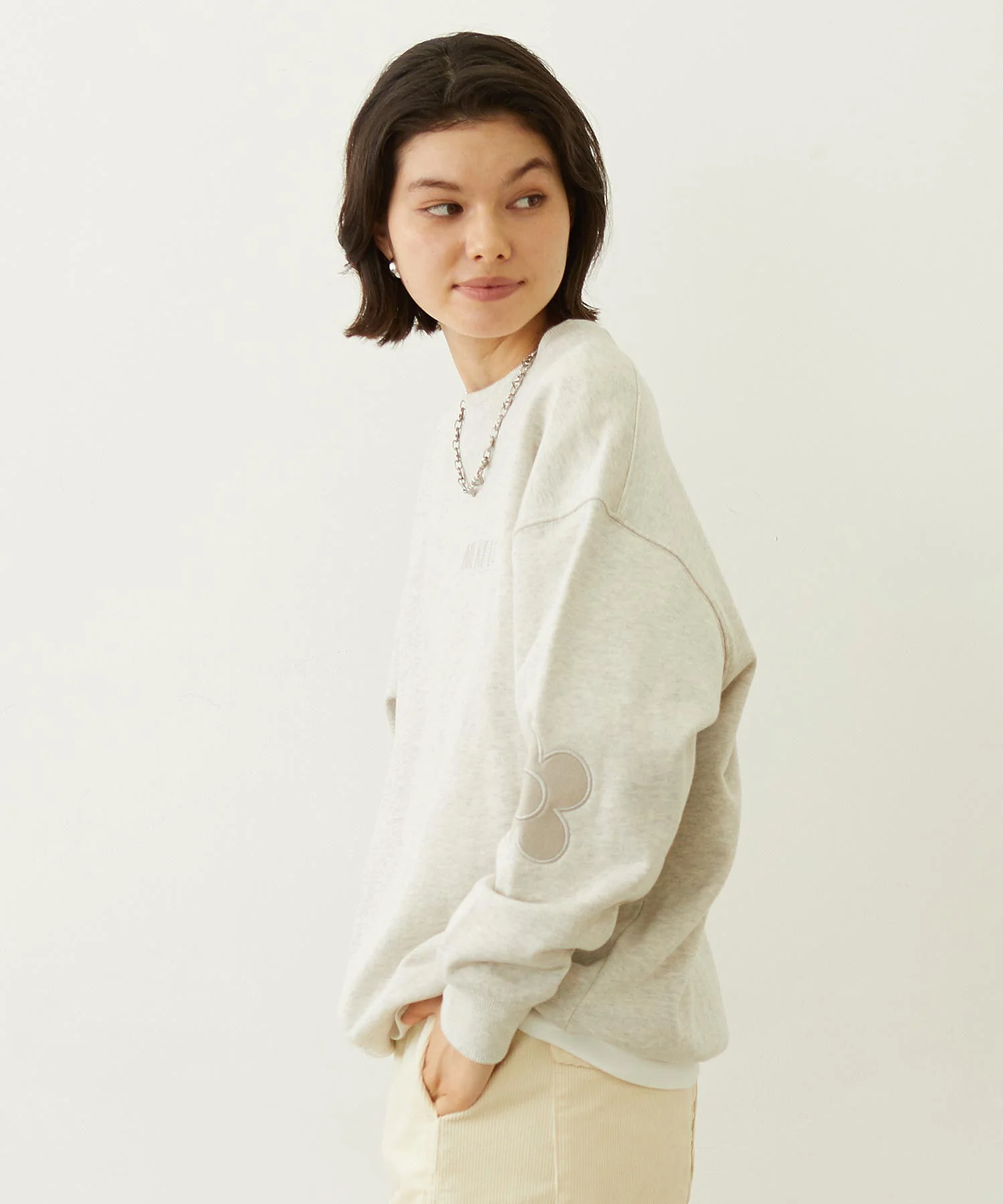 FLOWER ELBOW PATCH SWEAT TOP - Image 11