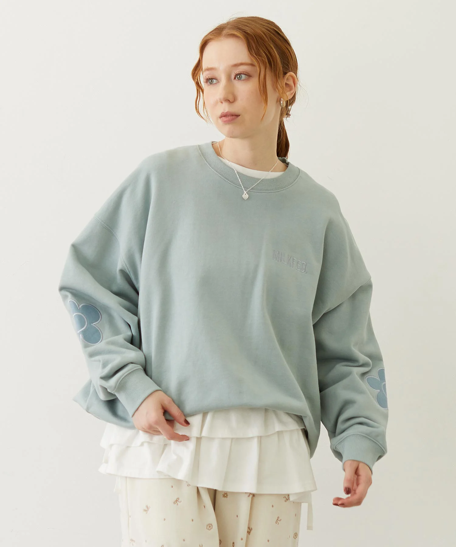 FLOWER ELBOW PATCH SWEAT TOP - Image 5