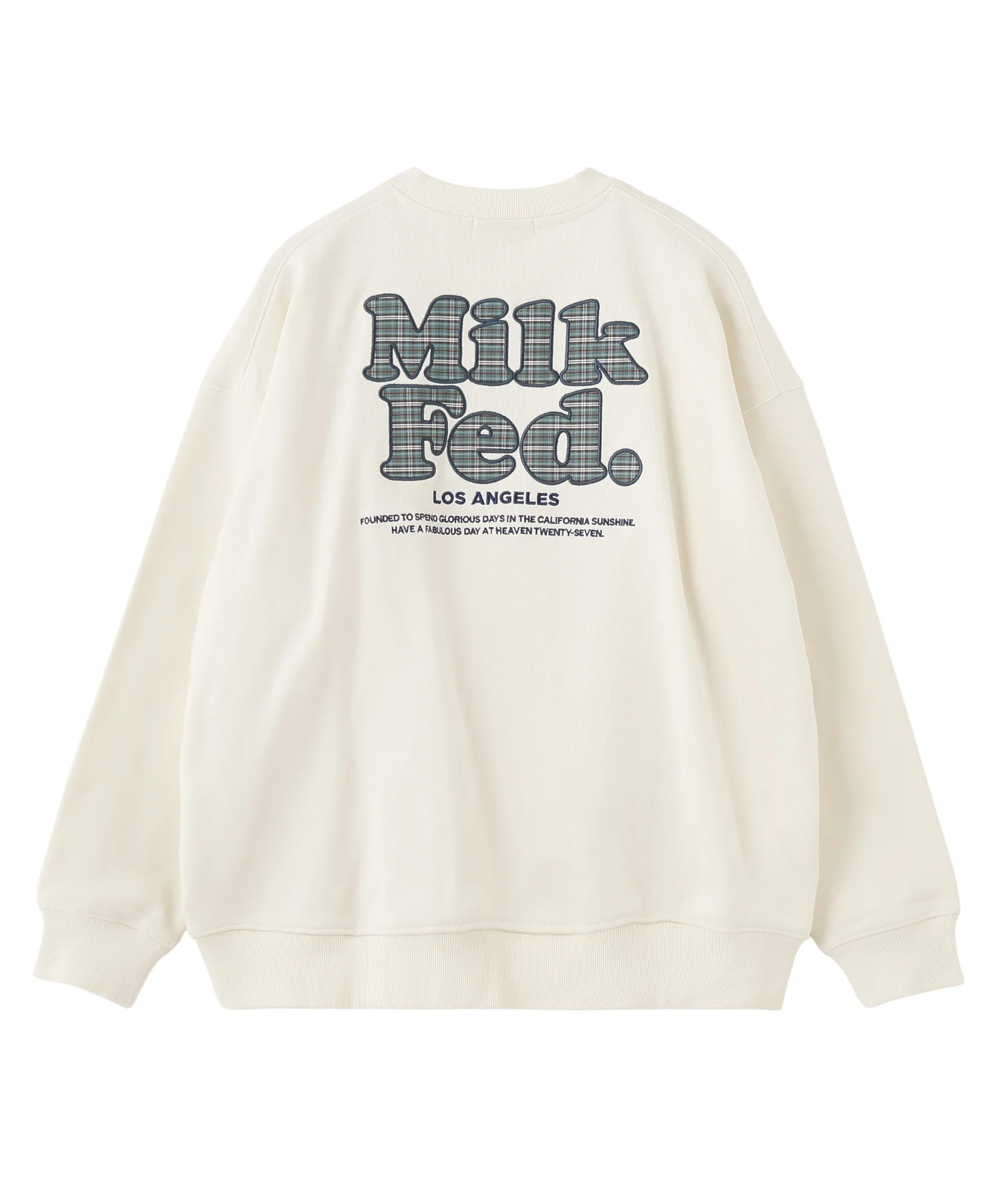 MILKFED. PLAID LOGO WIDE CREW SWEAT - Image 26