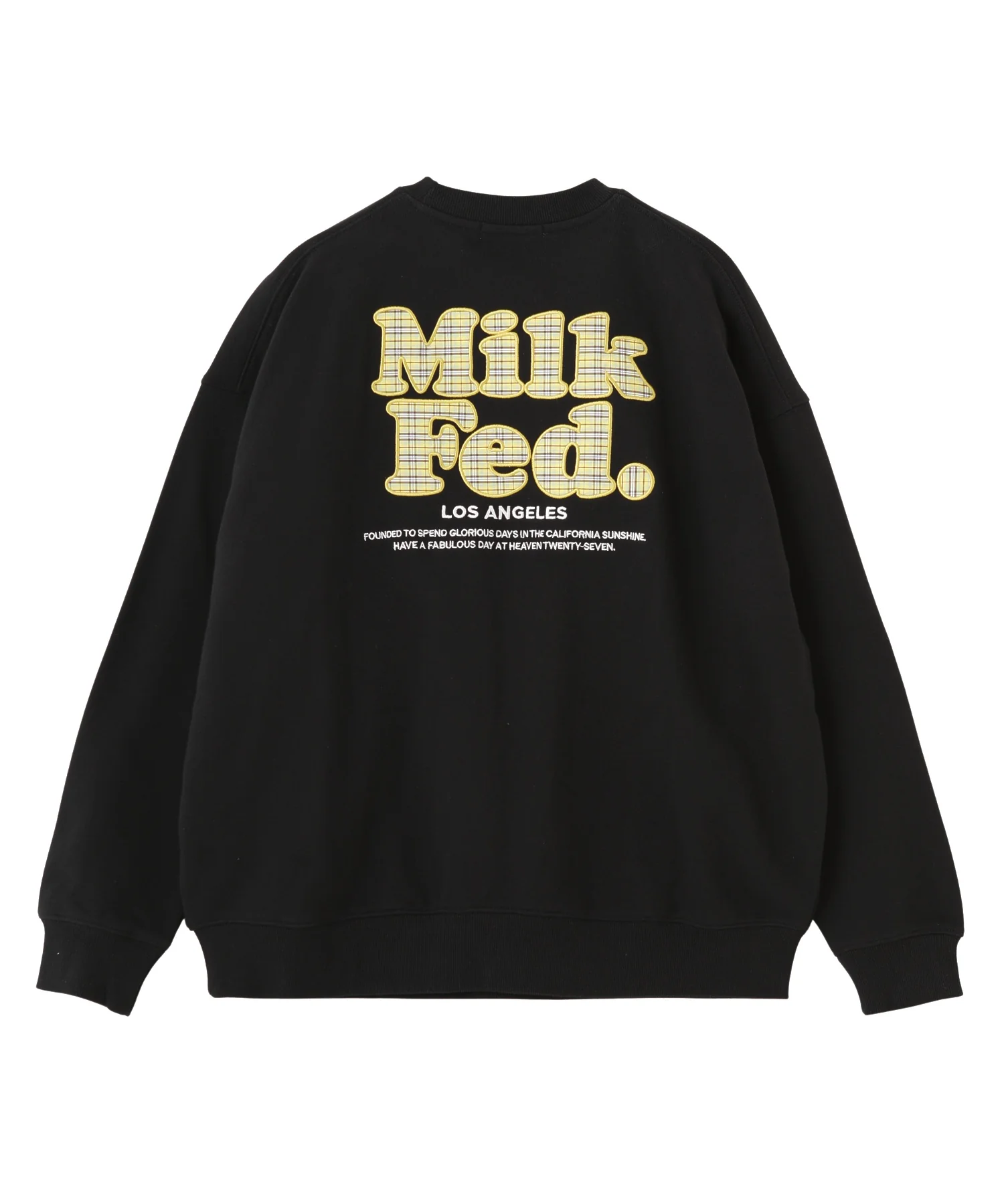 MILKFED. PLAID LOGO WIDE CREW SWEAT - Image 28