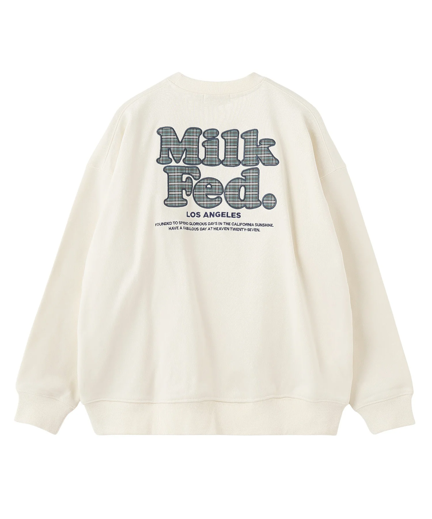 MILKFED. PLAID LOGO WIDE CREW SWEAT - Image 37