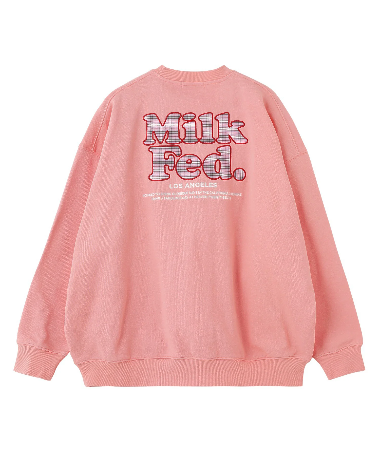 MILKFED. PLAID LOGO WIDE CREW SWEAT - Image 39