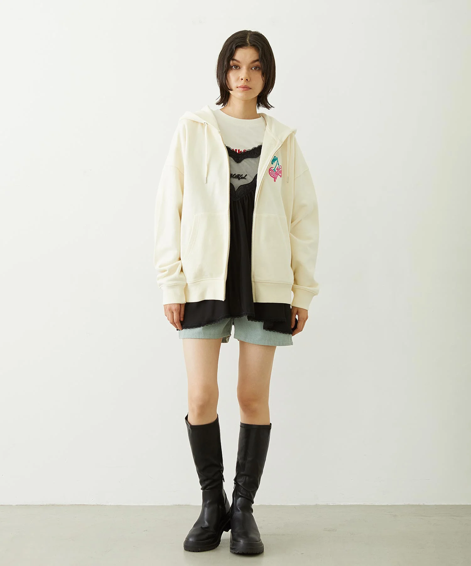 MELTY CHERRY WIDE ZIP UP HOODIE - Image 5