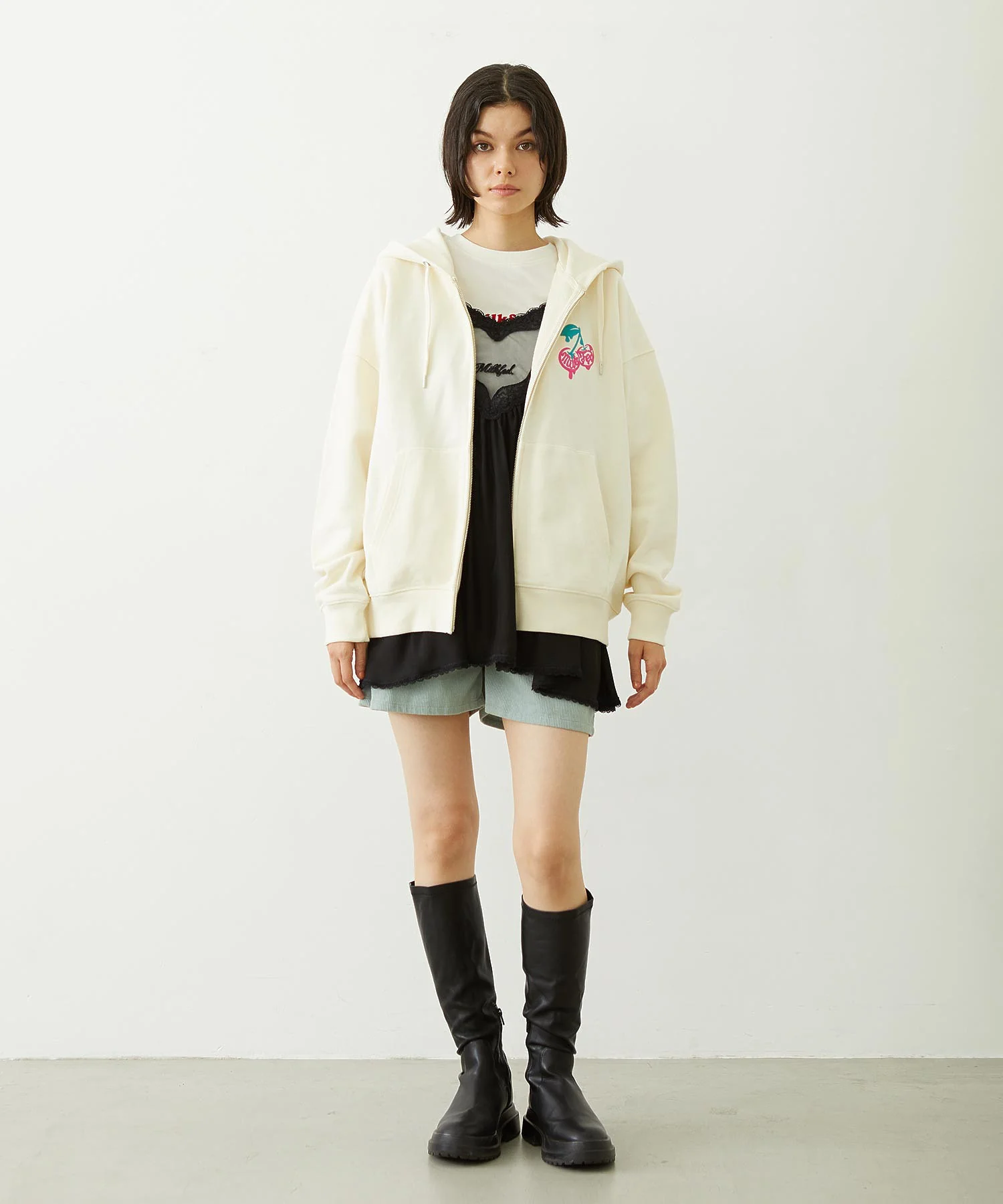 MELTY CHERRY WIDE ZIP UP HOODIE - Image 6