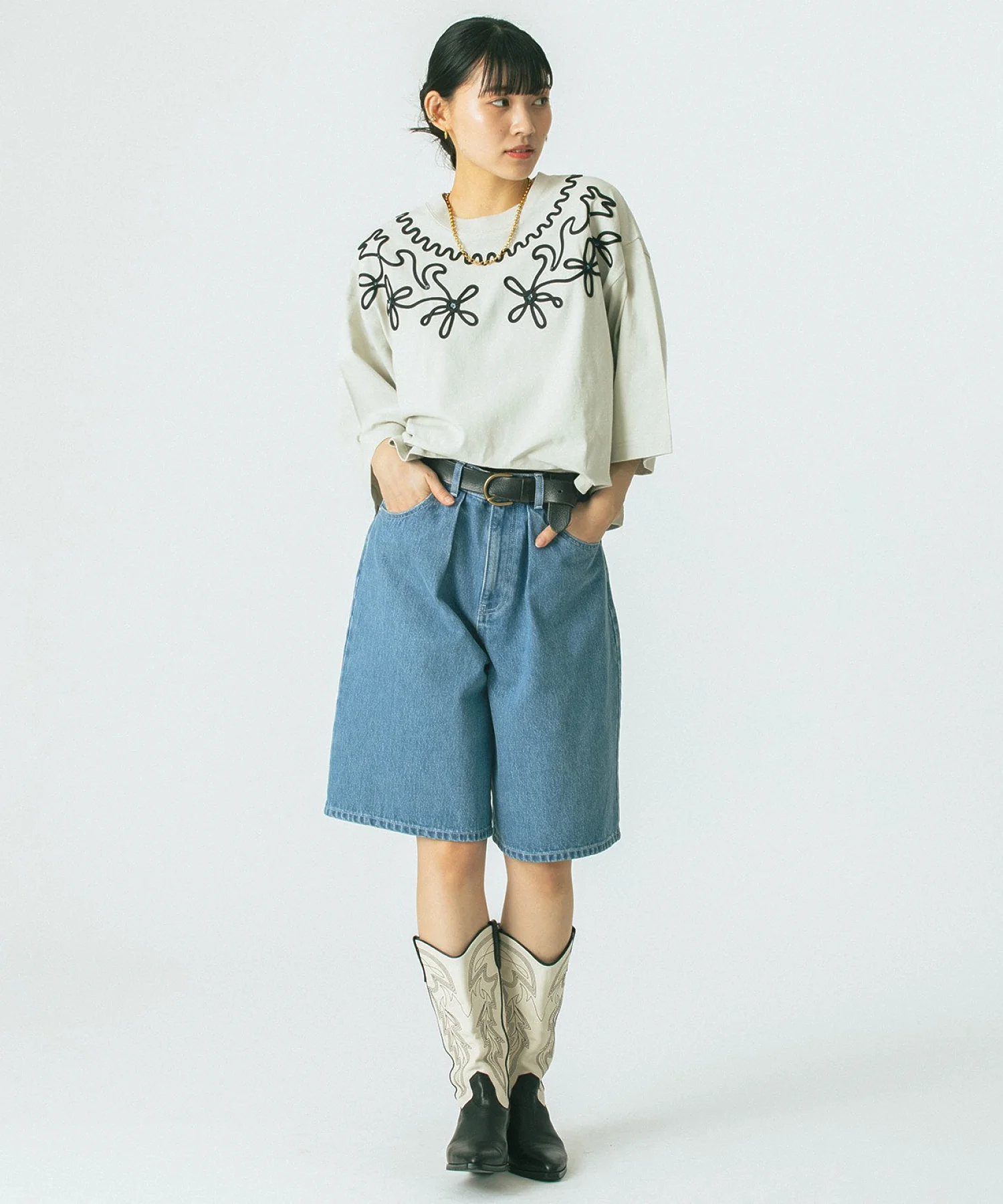 GENE HEAVENS/バミューダ ハーフ デニム パンツ - Image 4